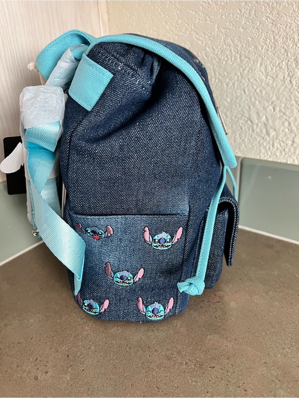 Loungefly/Disney Lilo & Stitch Denim Backpack - Blue - Picture 2 of 4